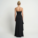 Robe maxi torsadée à épaules dénudées – Coupe décontractée, soirée, formelle pour femme