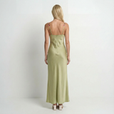 Robe maxi à broderies florales – Sans manches, col rond, élégante pour femme